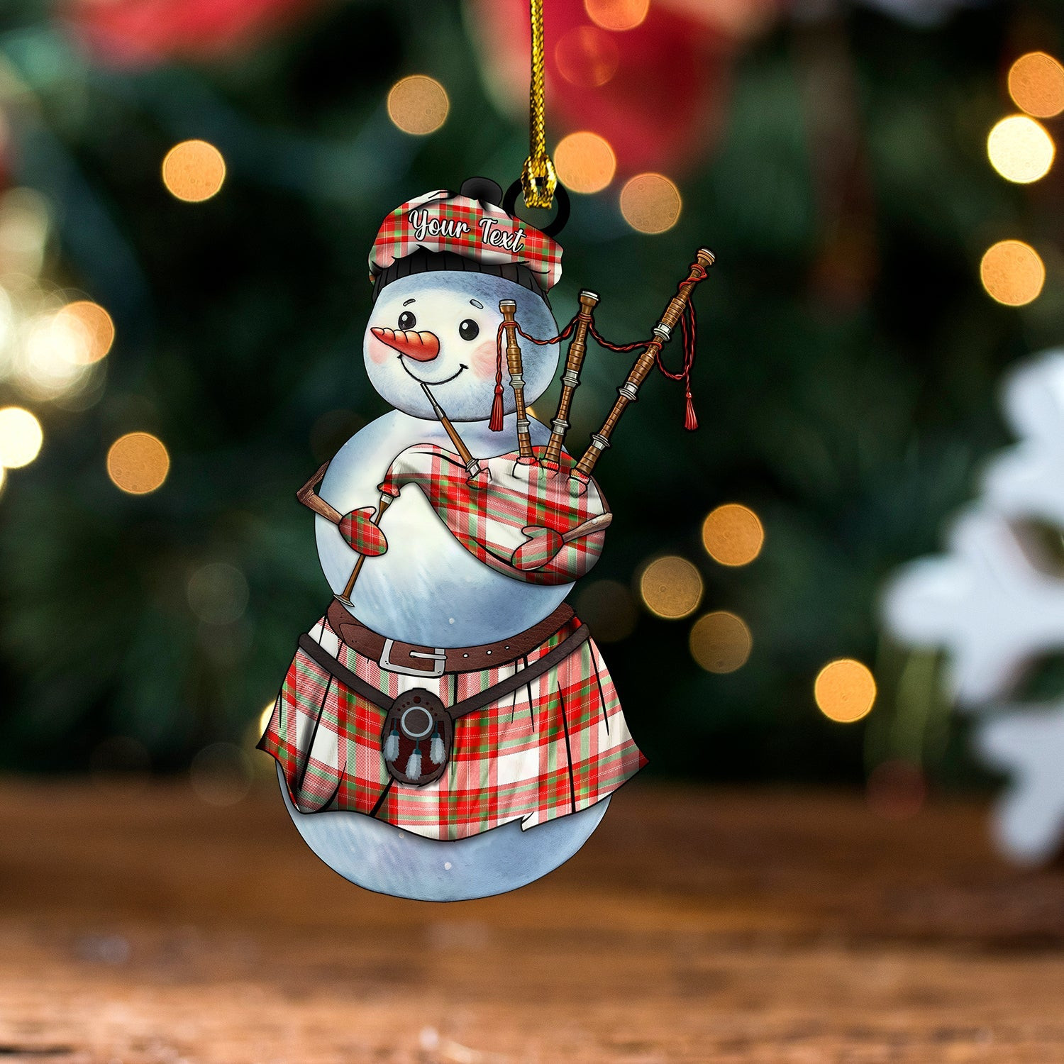 ScotsTee Shop Scottish MacBrair Dress Modern Tartan Ornament Snowman Bagpipe Personalized