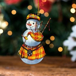 ScotsTee Shop Scottish MacMillan Dress Modern Tartan Ornament Snowman Bagpipe Personalized