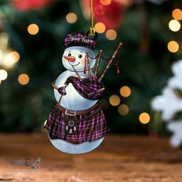 ScotsTee Shop Scottish Leonard Hunting Weathred Tartan Ornament Snowman Bagpipe Personalized
