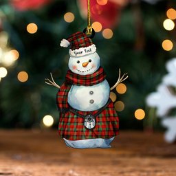 ScotsTee Shop Scottish MacNicol Modern Clan Crest Tartan Ornament Snowman Warrior Personalized