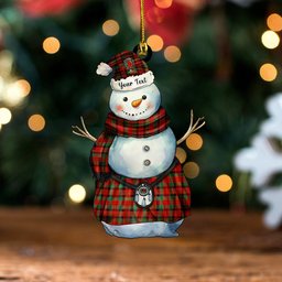 ScotsTee Shop Scottish MacNicol Modern Clan Crest Tartan Ornament Snowman Warrior Personalized