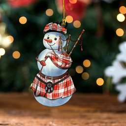 ScotsTee Shop Scottish MacBrair Dress 2 Modern Tartan Ornament Snowman Bagpipe Personalized