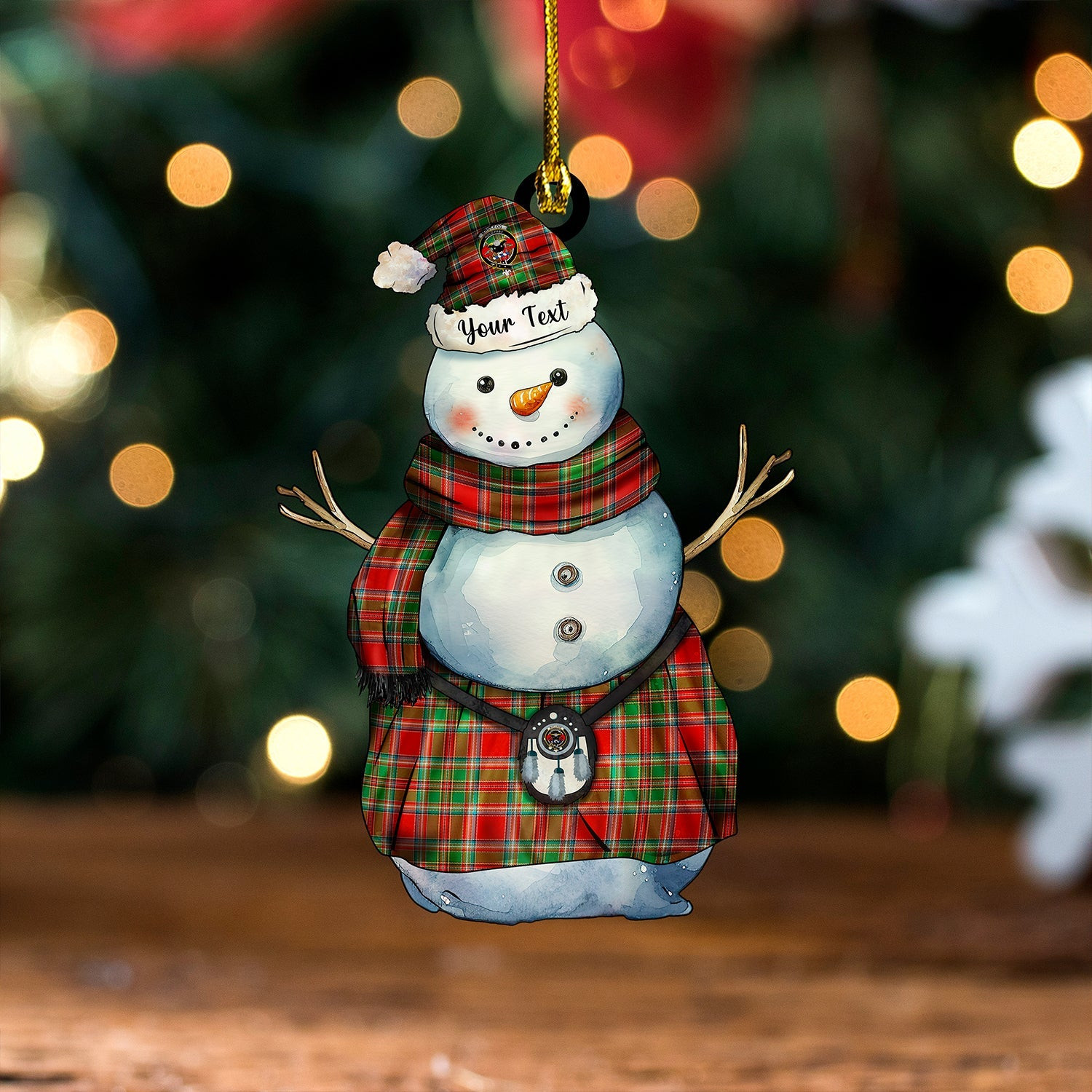 ScotsTee Shop Scottish MacLeod of Gesto Ancient Clan Crest Tartan Ornament Snowman Warrior Personalized