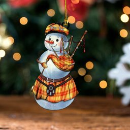 ScotsTee Shop Scottish MacMillan Dress Ancient Tartan Ornament Snowman Bagpipe Personalized