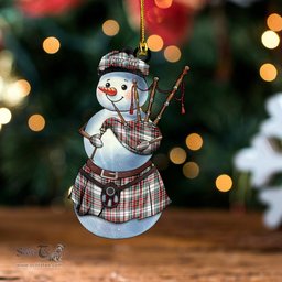 ScotsTee Shop Scottish MacBean Dress Modern Tartan Ornament Snowman Bagpipe Personalized