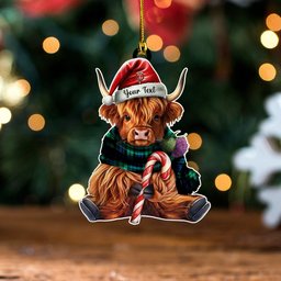 ScotsTee Shop Scottish MacKay Modern Clan Crest Tartan Ornament Highland Cow And Thistle Personalized