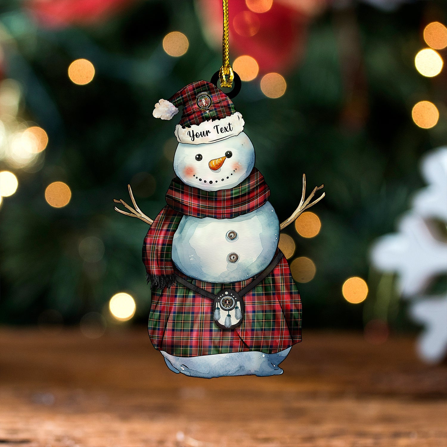 ScotsTee Shop Scottish MacCulloch Ancient Clan Crest Tartan Ornament Snowman Warrior Personalized