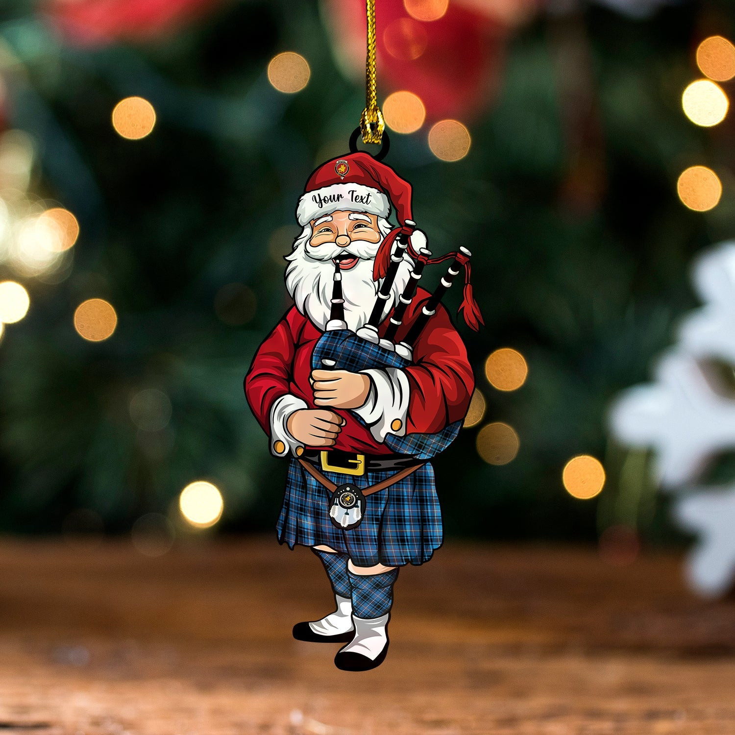 ScotsTee Shop Scottish MacIver of Strome Ancient Clan Crest Tartan Ornament Santa Personalized