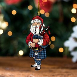 ScotsTee Shop Scottish MacIver of Strome Ancient Clan Crest Tartan Ornament Santa Personalized