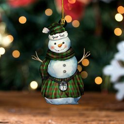 ScotsTee Shop Scottish MacFie Hunting (MacPhee Hunting) Ancient Tartan Ornament Snowman Warrior Personalized
