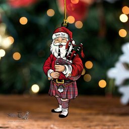 ScotsTee Shop Scottish MacBean of Tomatin (MacBain of Tomatin) Weathered Clan Crest Tartan Ornament Santa Personalized