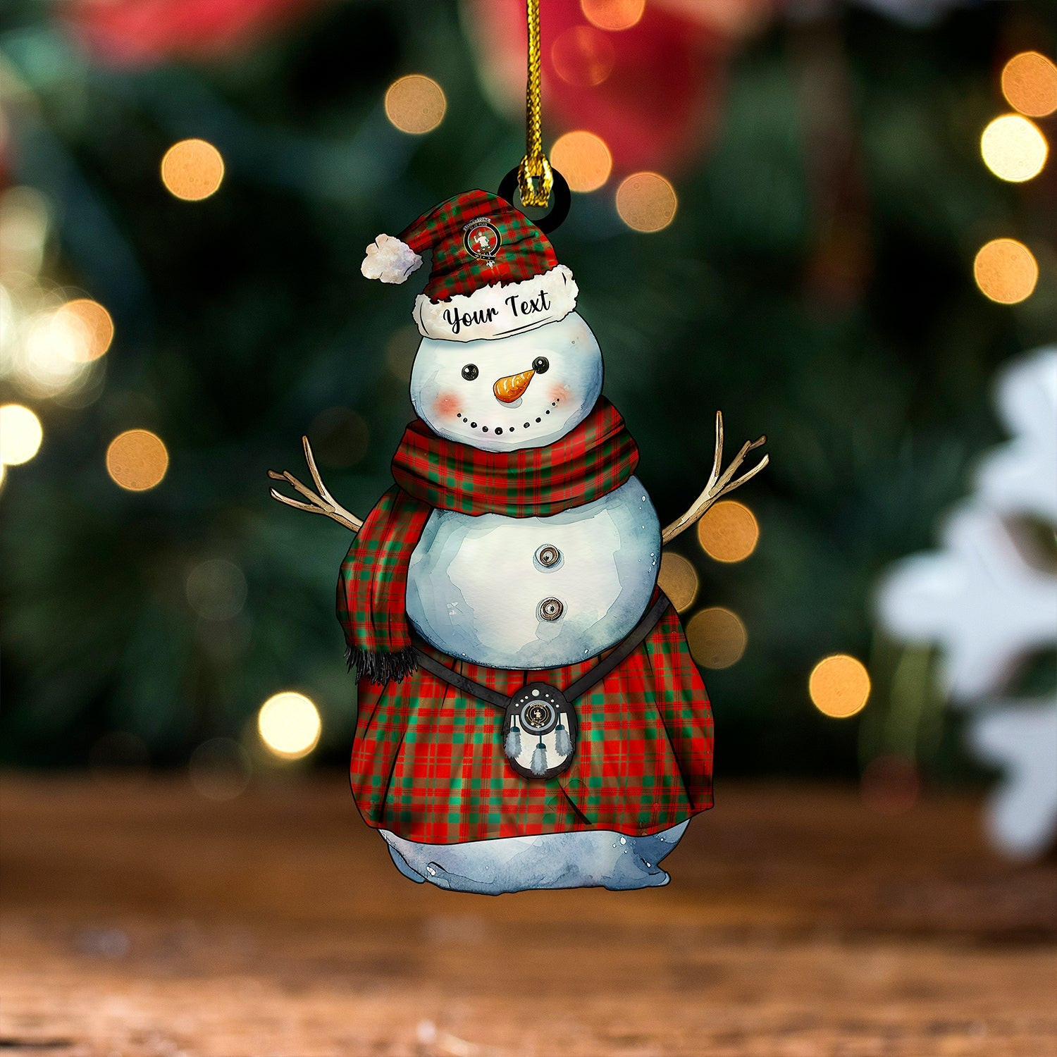 ScotsTee Shop Scottish Livingstone Ancient Clan Crest Tartan Ornament Snowman Warrior Personalized