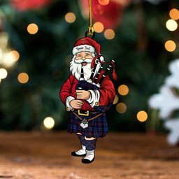 ScotsTee Shop Scottish MacCorquodale Modern Clan Crest Tartan Ornament Santa Personalized