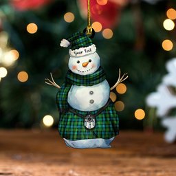 ScotsTee Shop Scottish MacLeod of Skye Ancient Clan Crest Tartan Ornament Snowman Warrior Personalized