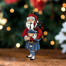 ScotsTee Shop Scottish Lochaber (Wilson-s Old) Ancient Tartan Ornament Santa Personalized