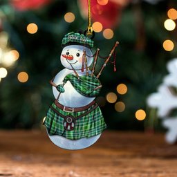 ScotsTee Shop Scottish MacDonald Lord of the Isles; Hunting Ancient Clan Crest Tartan Ornament Snowman Bagpipe Personalized