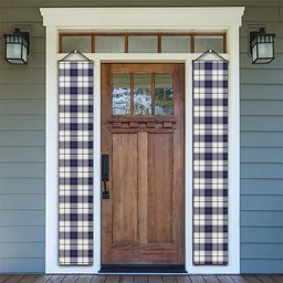 ScotsTee Shop Scottish Alexander of Menstry Dress Modern Tartan Front Porch Sign Set, Hanging Banner Set