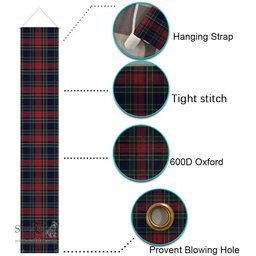 ScotsTee Shop Scottish Allison Red Tartan Front Porch Sign Set, Hanging Banner Set