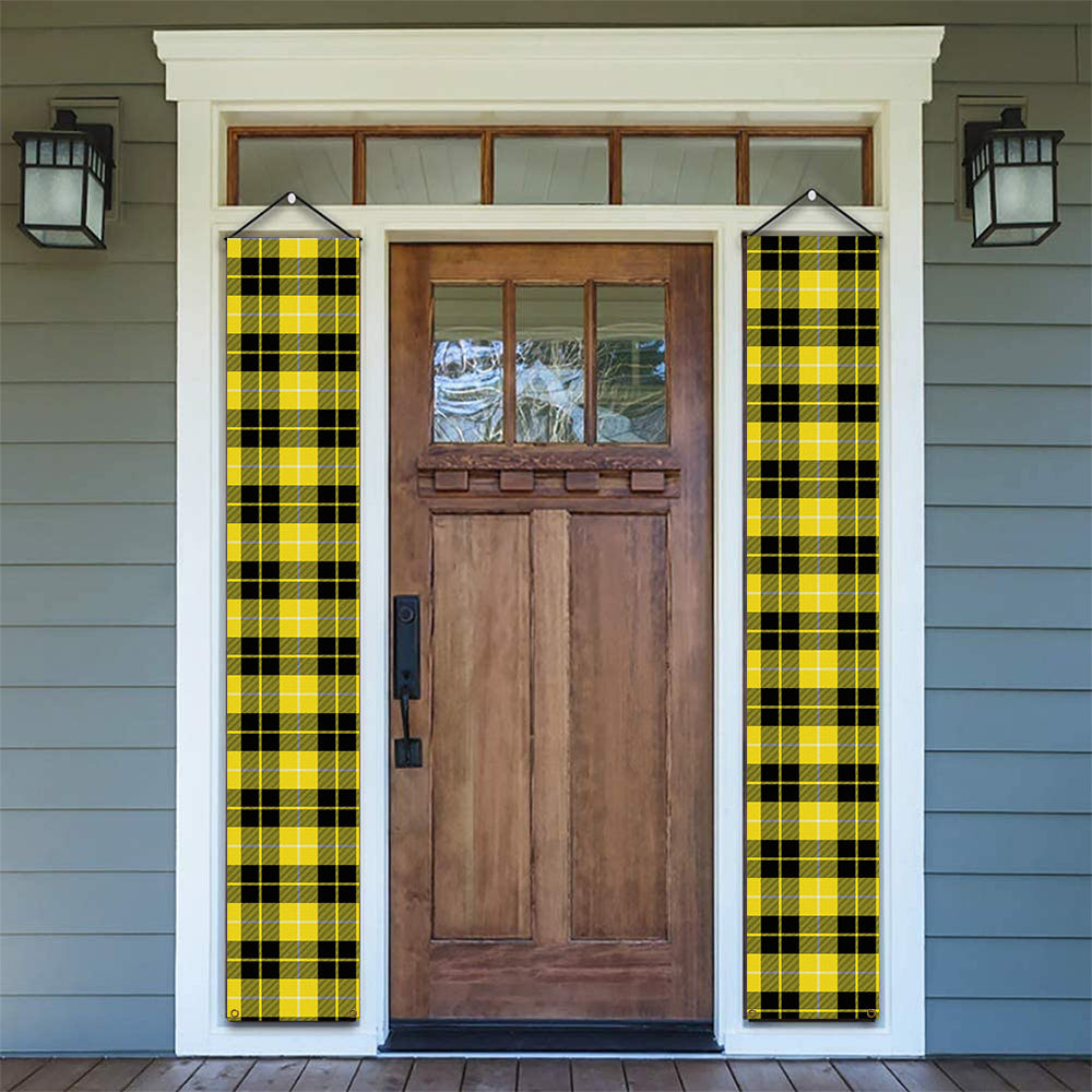 ScotsTee Shop Scottish Barclay Dress Modern Tartan Front Porch Sign Set, Hanging Banner Set