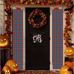ScotsTee Shop Scottish Bethune Tartan Front Porch Sign Set, Hanging Banner Set