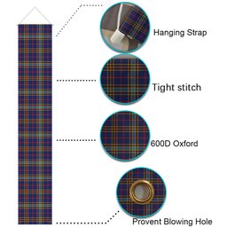 ScotsTee Shop Scottish Balfour Blue Modern Tartan Front Porch Sign Set, Hanging Banner Set