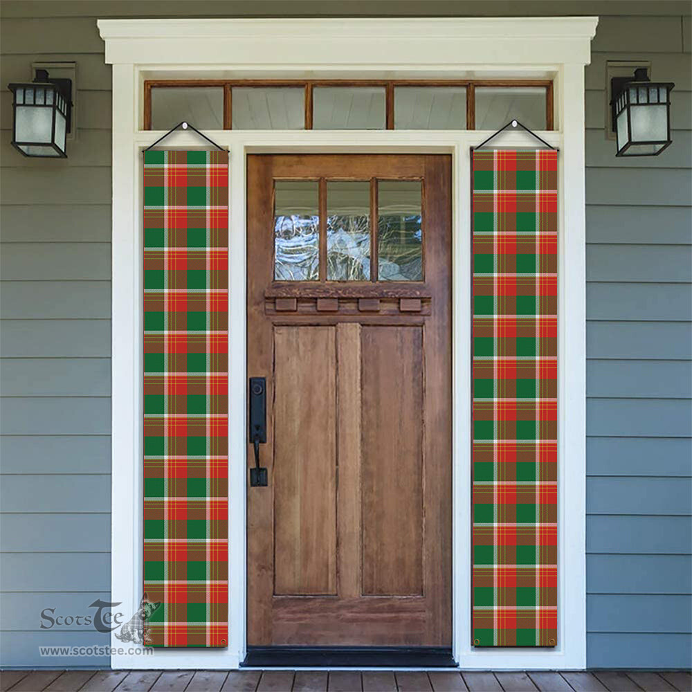 ScotsTee Shop Scottish Brisbane Ancient Tartan Front Porch Sign Set, Hanging Banner Set