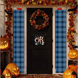 ScotsTee Shop Scottish Brodie Countryfare Ancient Tartan Front Porch Sign Set, Hanging Banner Set