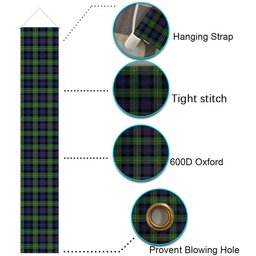 ScotsTee Shop Scottish Baillie Modern Tartan Front Porch Sign Set, Hanging Banner Set