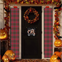ScotsTee Shop Scottish Blackford Tartan Front Porch Sign Set, Hanging Banner Set
