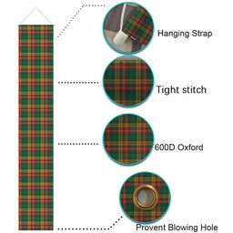 ScotsTee Shop Scottish Buchanan Ancient Clan Tartan Front Porch Sign Set, Hanging Banner Set