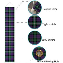 ScotsTee Shop Scottish Baillie Highland Society Ancient Tartan Front Porch Sign Set, Hanging Banner Set