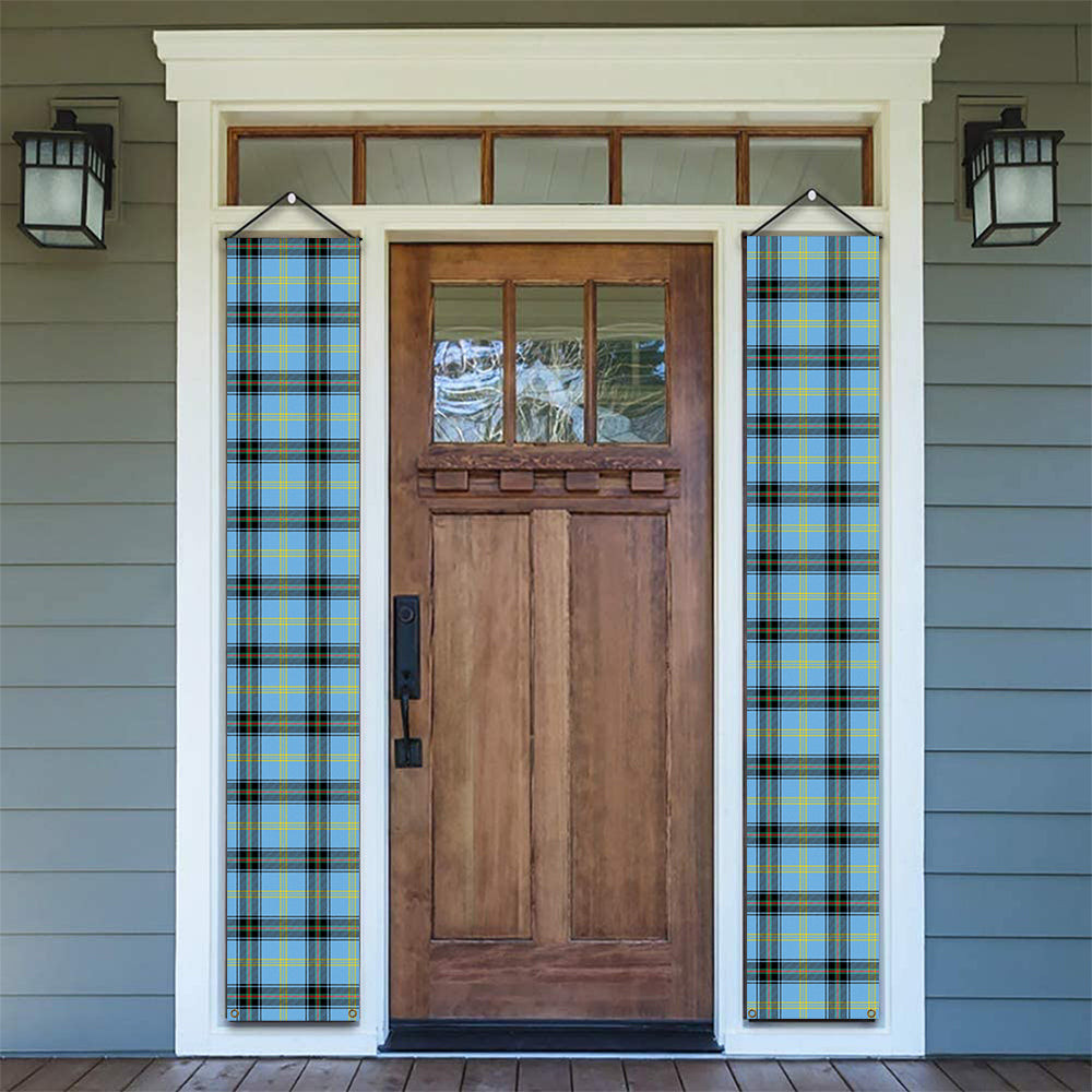ScotsTee Shop Scottish Bell of the Borders Modern Tartan Front Porch Sign Set, Hanging Banner Set
