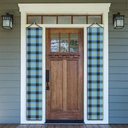 ScotsTee Shop Scottish Bell of the Borders Modern Tartan Front Porch Sign Set, Hanging Banner Set