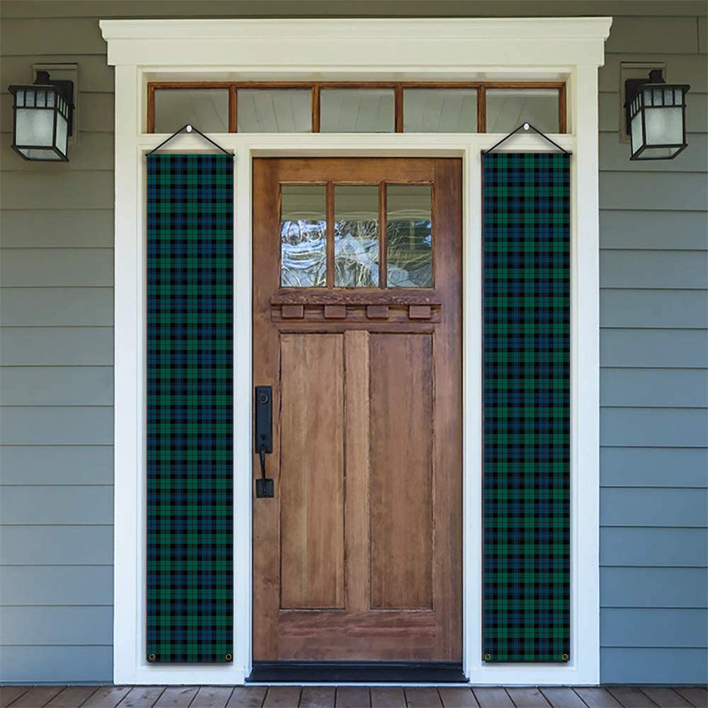 ScotsTee Shop Scottish Black Watch #3 Modern Tartan Front Porch Sign Set, Hanging Banner Set