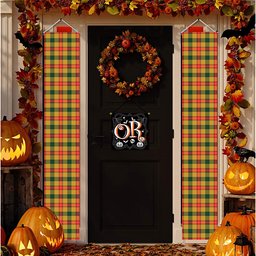 ScotsTee Shop Scottish Baxter SC Tartan Front Porch Sign Set, Hanging Banner Set