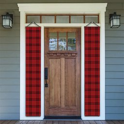ScotsTee Shop Scottish Buie Tartan Front Porch Sign Set, Hanging Banner Set
