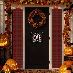 ScotsTee Shop Scottish Bryce Tartan Front Porch Sign Set, Hanging Banner Set