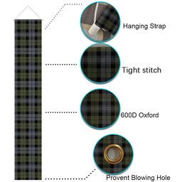 ScotsTee Shop Scottish Black Watch Large Sett Ancient Tartan Front Porch Sign Set, Hanging Banner Set