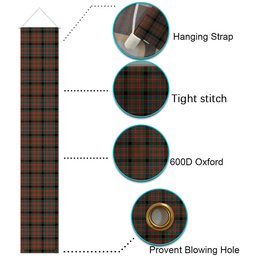 ScotsTee Shop Scottish Bowie Black Modern Tartan Front Porch Sign Set, Hanging Banner Set