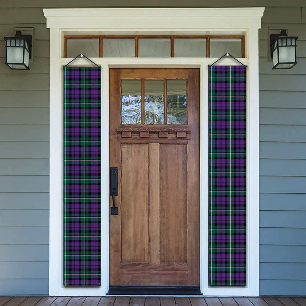 ScotsTee Shop Scottish Baillie Highland Society Modern Tartan Front Porch Sign Set, Hanging Banner Set