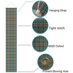 ScotsTee Shop Scottish Bisset Ancient Tartan Front Porch Sign Set, Hanging Banner Set