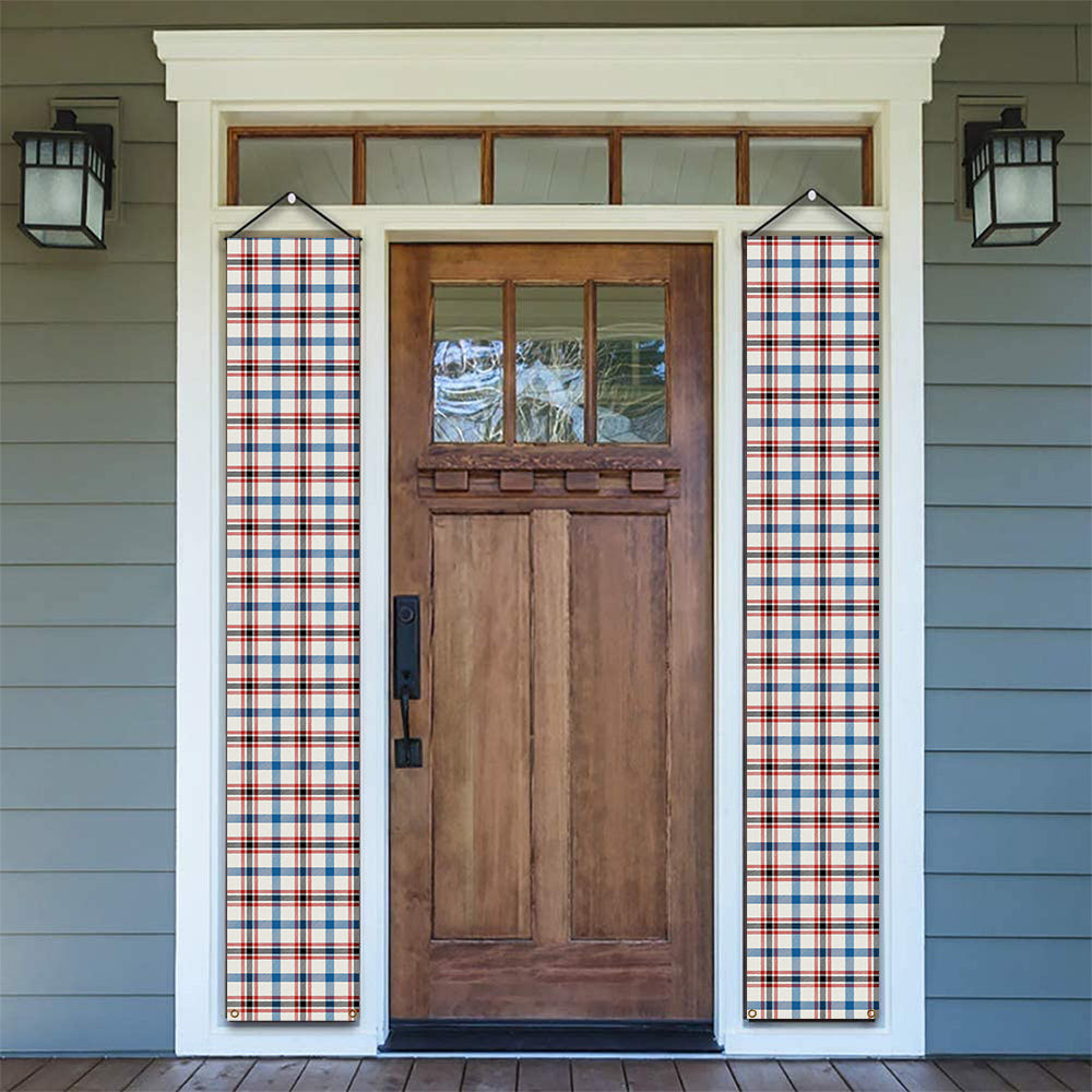 ScotsTee Shop Scottish Boswell Dress Ancient Tartan Front Porch Sign Set, Hanging Banner Set