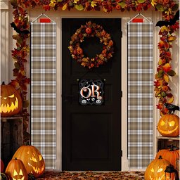 ScotsTee Shop Scottish Baillie Dress Ancient Clan Tartan Front Porch Sign Set, Hanging Banner Set