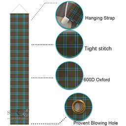 ScotsTee Shop Scottish Currie of Arran Modern Clan Tartan Front Porch Sign Set, Hanging Banner Set