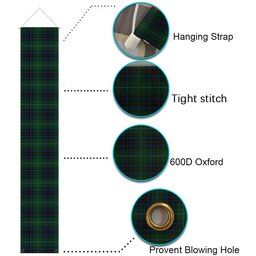 ScotsTee Shop Scottish Cash MacTavish Tartan Front Porch Sign Set, Hanging Banner Set