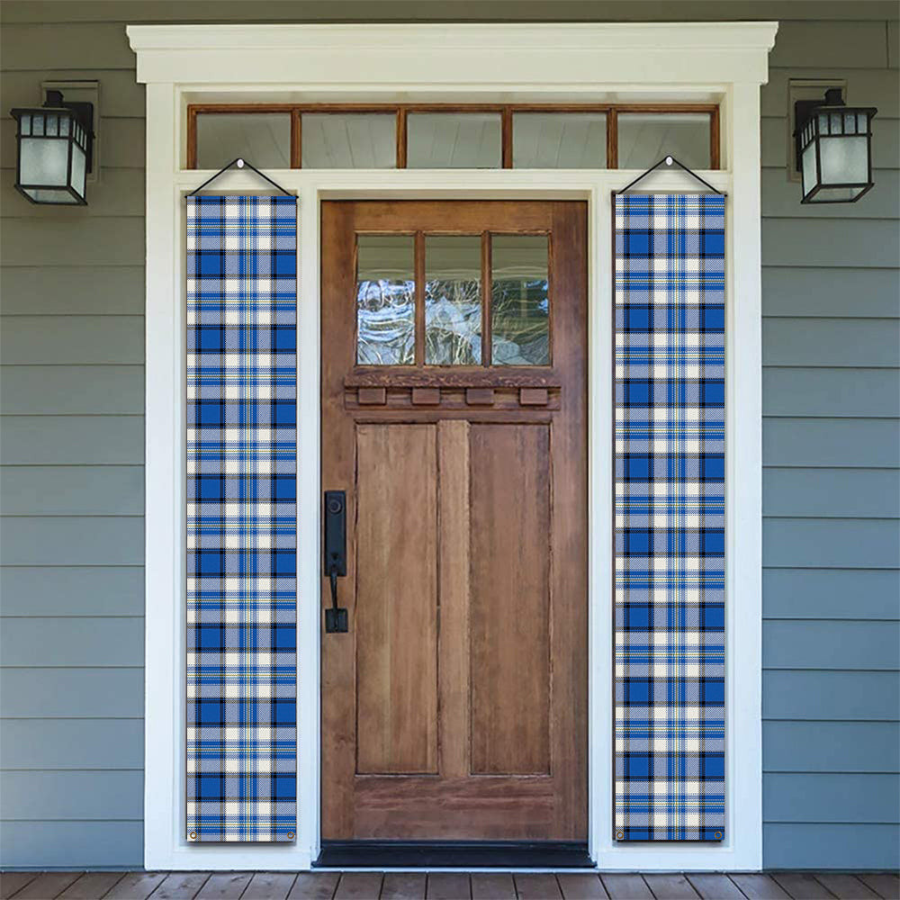 ScotsTee Shop Scottish Craig Paisley Modern Tartan Front Porch Sign Set, Hanging Banner Set