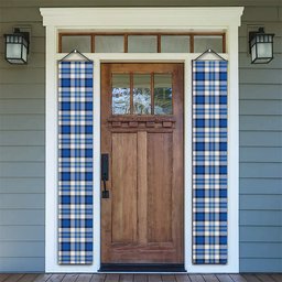 ScotsTee Shop Scottish Craig Paisley Modern Tartan Front Porch Sign Set, Hanging Banner Set