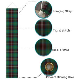 ScotsTee Shop Scottish Chisholm Hunting Ancient Tartan Front Porch Sign Set, Hanging Banner Set