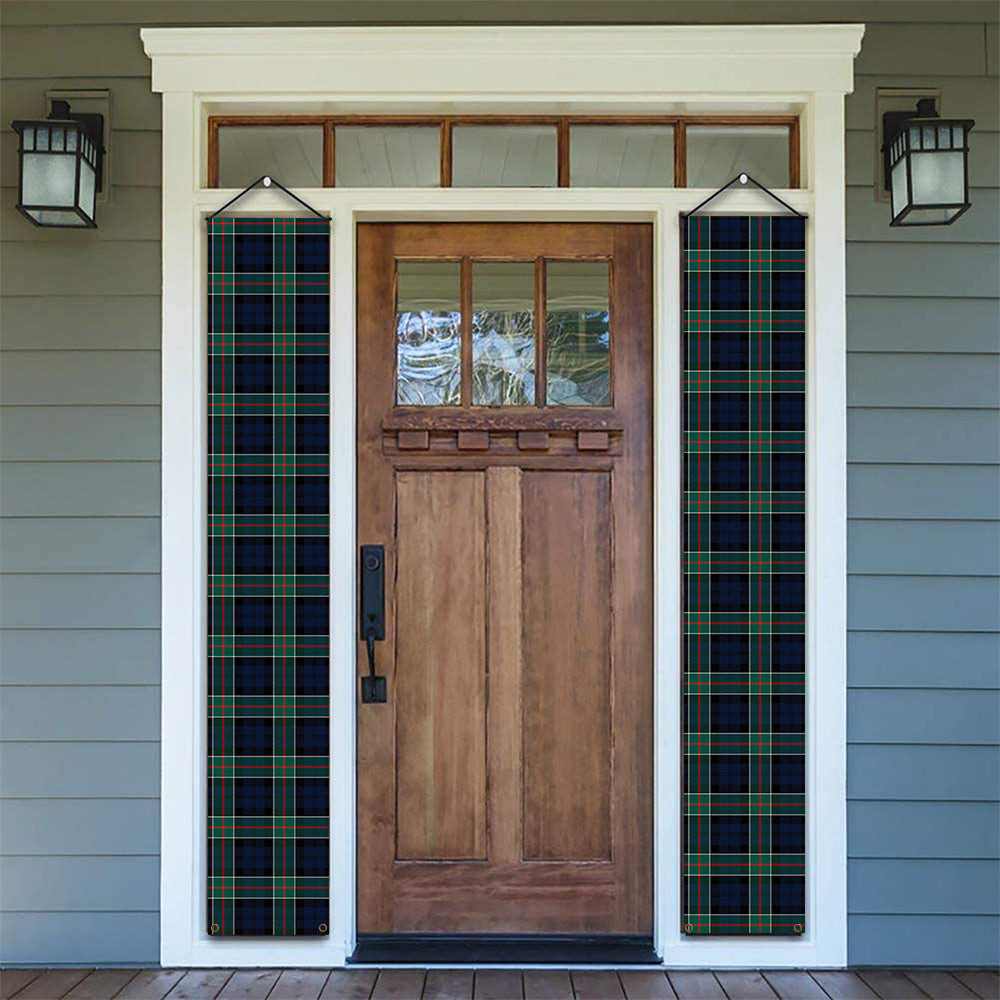 ScotsTee Shop Scottish Colquhoun Modern Clan Tartan Front Porch Sign Set, Hanging Banner Set