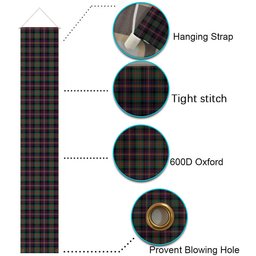 ScotsTee Shop Scottish Cameron Highlanders of Ottawa Tartan Front Porch Sign Set, Hanging Banner Set